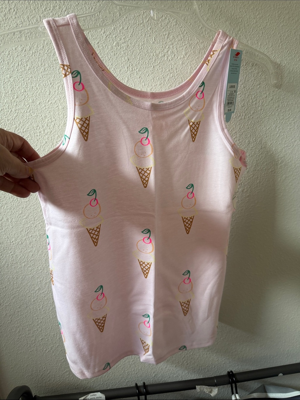 Cat & Jack Girls' Pink Ice Cream Cone Tank Top